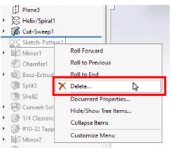 Deleting Rolled-Back Feature